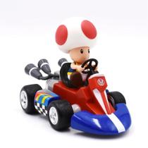 Carrinho de Fricção Mario Kart Colecionável Pull-Back Racers 12cm - Toad