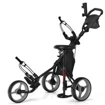 Carrinho de Golfe Dobrável Tangkula com Assento e Suporte para Guarda-Chuva Carrinho de Golfe Dobrável Tangkula com Assento e Suporte para Guarda-Chuva
