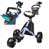 Carrinho de golfe JANUS Golf Bag dobrável Push/Pull de 3 rodas com suporte