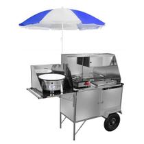 Carrinho de Hot Dog + Lanche + Salgado com Rodas Pneumáticas e Guarda Sol - Cefaz Carrinho de Hot Dog + Lanche + Salgado com Rodas Pneumáticas e Guarda Sol - Cefaz