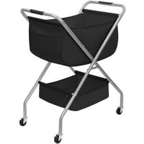 Carrinho de lavanderia STORAGE MANIAC dobrável 65L com rodas pretas Carrinho de lavanderia STORAGE MANIAC dobrável 65L com rodas pretas