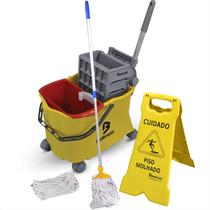 Carrinho de Limpeza Balde Espremedor De Água 20 Litros Bralimpia