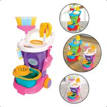 Carrinho de Limpeza Infantil Cleaning Trolley Brinquedo Educativo Faz de Conta Menina Menino Carrinho de Limpeza Infantil Cleaning Trolley Brinquedo Educativo Faz de Conta Menina Menino