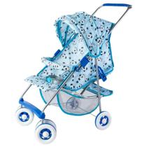 Carrinho de Luxo Para Boneca Bebê Reborn Menina Milano Azul