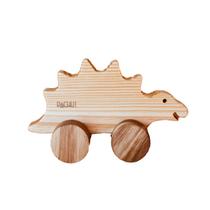 Carrinho de madeira Dinossauro Barney Brinquedo