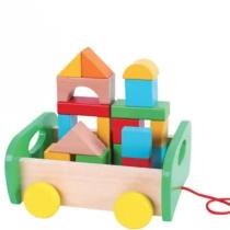 Carrinho de madeira educativo - monta e desmonta - polibrinq