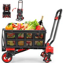 Carrinho de mão dobrável COOCHEER 330 kg com cesta dobrável Carrinho de mão dobrável COOCHEER 330 kg com cesta dobrável