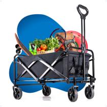 Carrinho De Mão Dobrável Multiuso Camping Praia Compras 56L