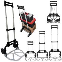 Carrinho de Mão Dobravel Resistente Para Compras Passeio Bagageiro Transporte de Caixas até 80kg Carrinho de Mão Dobravel Resistente Para Compras Passeio Bagageiro Transporte de Caixas até 80kg
