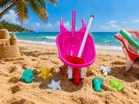 Carrinho de Mão Infantil 6 Peças Sortido Brinquedo Praia Jardim Crianças Colorido Diversão Coordenação Motora Resistente