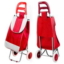 Carrinho De Mão Mercado Com Haste Duplo Compartimento e Rodinhas Reforçada Dobravel
