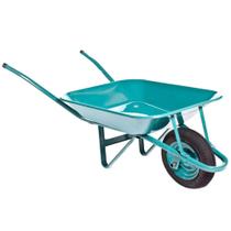 Carrinho de Mão Quadrado Azul 60 Litros Pneu Câmara 325.8 com Bucha Metalpama