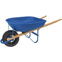 Carrinho De Mão Tramontina Caçamba Rasa Plástica Azul 50 L Braço De Madeira Pneus Com Câmara 3.25/8 Carrinho De Mão Tramontina Caçamba Rasa Plástica Azul 50 L Braço De Madeira Pneus Com Câmara 3.25/8