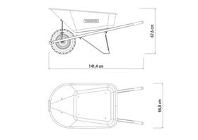 Carrinho de Mão Tramontina com Caçamba Extrafunda Plástica Laranja 110 L, Braço de Madeira e Pneu co Carrinho de Mão Tramontina com Caçamba Extrafunda Plástica Laranja 110 L, Braço de Madeira e Pneu co