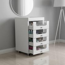 Carrinho de Maquiagem 4 Gavetas Tecno Mobili - Branco Carrinho de Maquiagem 4 Gavetas Tecno Mobili - Branco