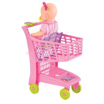 Carrinho De Mercado Infantil De Brinquedo Market Rosa