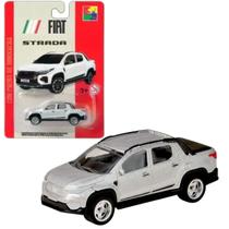 Carrinho de Metal Fiat Strada Prata Pneus de Borracha CKS