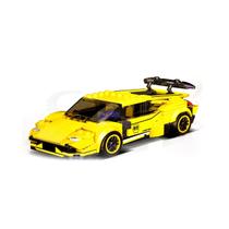 Carrinho de Montar Lamborghini Amarela 328 Peças Esportivo com Aerofólios Miniatura Colecionável Carrinho de Montar Lamborghini Amarela 328 Peças Esportivo com Aerofólios Miniatura Colecionável