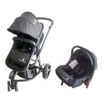 Carrinho de Passeio Bebê 3x1 Moises e Bebê Conforto Preto