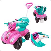 Carrinho de Passeio Com Haste Quadriciclo Andador Dog Rosa