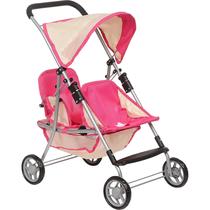Carrinho de passeio duplo Fash n Color Twin Doll Pink & Off-White