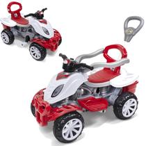 Carrinho de Passeio e Pedal Bebe Maral Quadriciclo Vermelho