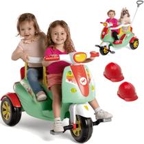 Carrinho de Passeio e Pedal Calesita Moto Duo Color 2 Lugares