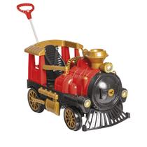 Carrinho de Passeio e Pedal Infantil Locomotiva com Empurrador Calesita - 1043