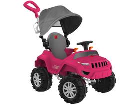 Carrinho de Passeio e Pedal - SuperJipe Reclinável com Capota - Rosa - Bandeirante
