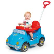 Carrinho de Passeio Fouks Fusca Azul Com Pedal e Empurrador