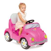 Carrinho de Passeio Fouks Fusca Rosa Com Pedal e Empurrador Carrinho de Passeio Fouks Fusca Rosa Com Pedal e Empurrador
