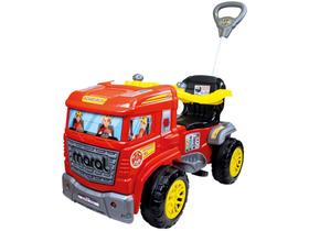 Carrinho de Passeio Infantil Bombeiros com Pedal - com Empurrador Maral Carrinho de Passeio Infantil Bombeiros com Pedal - com Empurrador Maral