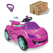 Carrinho de Passeio Infantil com Empurrador Meninas, Rosa, com Proteção e Anel de Segurança Inmetro Carrinho de Passeio Infantil com Empurrador Meninas, Rosa, com Proteção e Anel de Segurança Inmetro