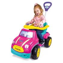 Carrinho de Passeio Infantil Com Empurrador Sport Car Pedal Rosa - Maral Brinquedos