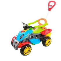 Carrinho De Passeio Infantil com Pedal e Empurrador Quadriciclo Colorido - Maral
