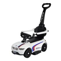 Carrinho de Passeio Infantil Criança com Empurrador Buzina Branco até 30Kg Multmaxx