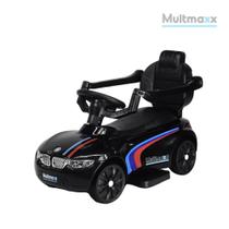 Carrinho de Passeio Infantil Criança com Empurrador Buzina Preto até 30Kg Multmaxx