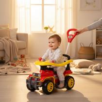 Carrinho de Passeio Infantil Jip Jip Bombeiro Vermelho 3 Rodas Ajustável Menino e Menina Carrinho de Passeio Infantil Jip Jip Bombeiro Vermelho 3 Rodas Ajustável Menino e Menina