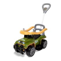 Carrinho de Passeio Infantil Jip Jip com Empurrador - Cor Militar Verde Musgo com Adesivos Camuflados