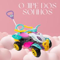 Carrinho De Passeio Infantil Quadriciclo Haste Pedal - Menina