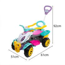 Carrinho De Passeio Infantil Quadriciclo Haste Pedal Menina