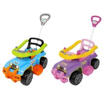 Carrinho de Passeio Infantil Quadriciclo Jip Jipe c/ Som Empurrador Andador Brinquedo Interativo Bebes Crianças Meninas Meninos - Maral