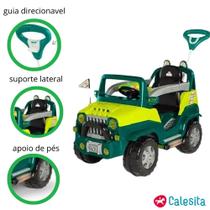 Carrinho De Passeio Jeepe Infantil Com Pedal Empurrador Jipe Cor Verde