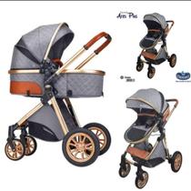 Carrinho de passeio p/ bebe 6 em 1-modelo europeu c/moises reversivel-conforto e luxo carrinho ares plus:ares plus cinza Carrinho de passeio p/ bebe 6 em 1-modelo europeu c/moises reversivel-conforto e luxo carrinho ares plus:ares plus cinza