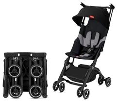 Carrinho De Passeio Para Bebê Super Compacto 3 em 1 Pockit All Terrain Velvet Black GB - Até 22Kg - Tecnologia Alemã