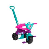 Carrinho de Passeio Pedal Haste Infantil Triciclo Dog Roxo