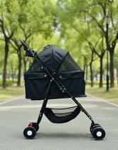Carrinho de Passeio Pet Animal de Estimação Cachorro Gato 15kg Porta Copo Dobrável Preto Carrinho de Passeio Pet Animal de Estimação Cachorro Gato 15kg Porta Copo Dobrável Preto