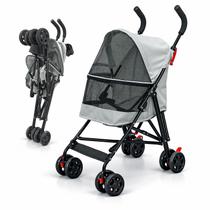 Carrinho de Passeio Pet com Porta Copo para Cães e Gatos 5kg Dobrável