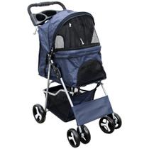 Carrinho de Passeio Pet com Porta Copo para Cães e Gatos - Azul