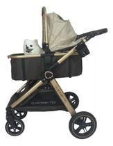 Carrinho de passeio PET Europeu Golden Club Baby 3 em 1 Dourado e Marrom Carrinho de passeio PET Europeu Golden Club Baby 3 em 1 Dourado e Marrom